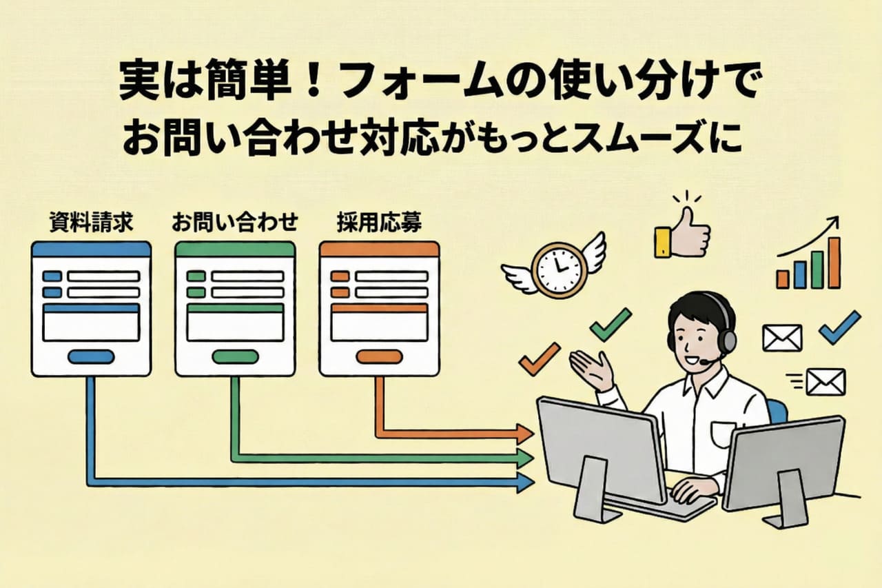 実は簡単!フォームの使い分けでお問い合わせ対応がもっとスムーズに