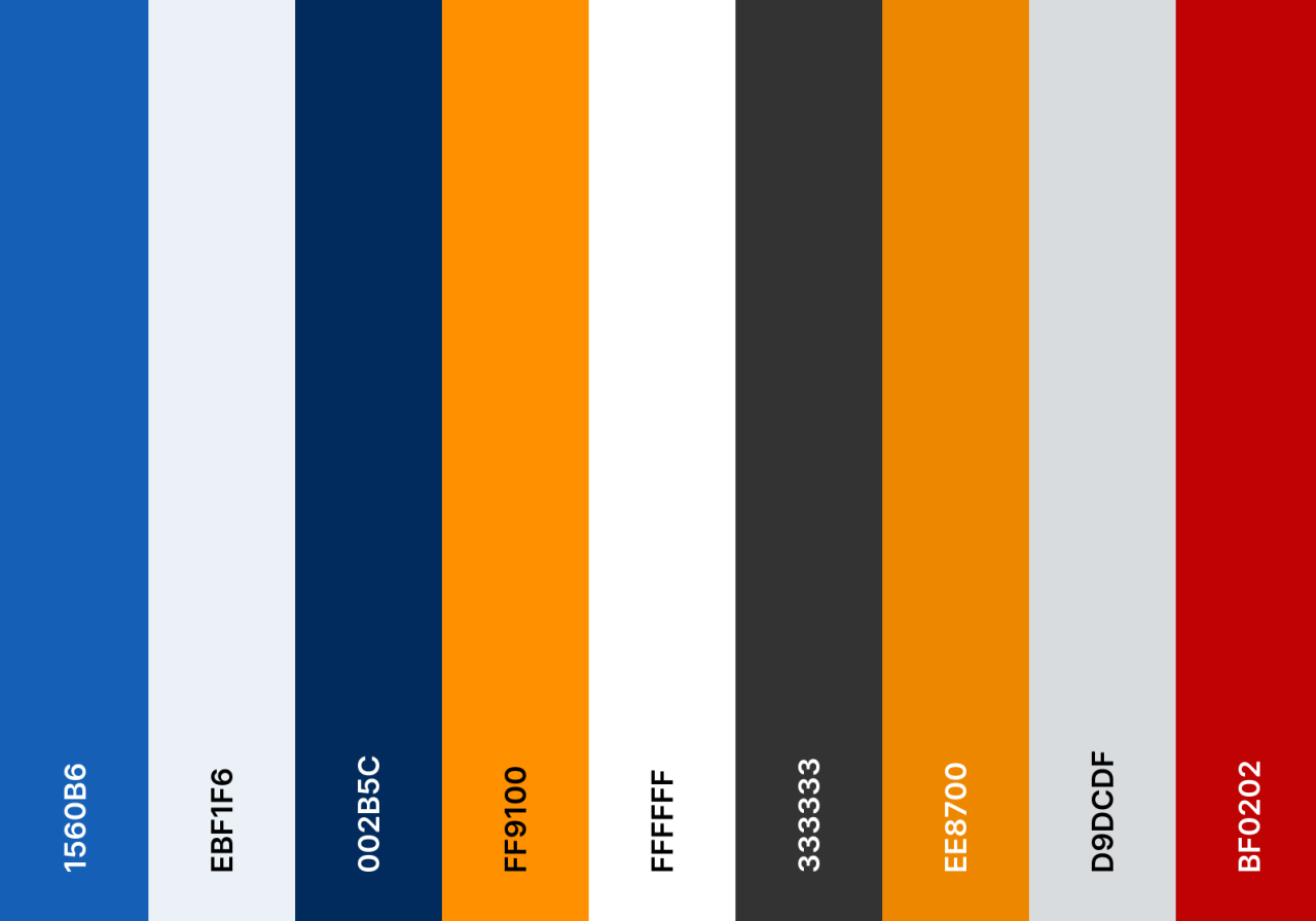 上記の流れで9色の基本設定の色を決めた場合の配色パレット